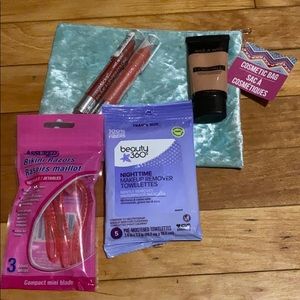 Makeup Lot, with Crush Velvet Makeup Bag.